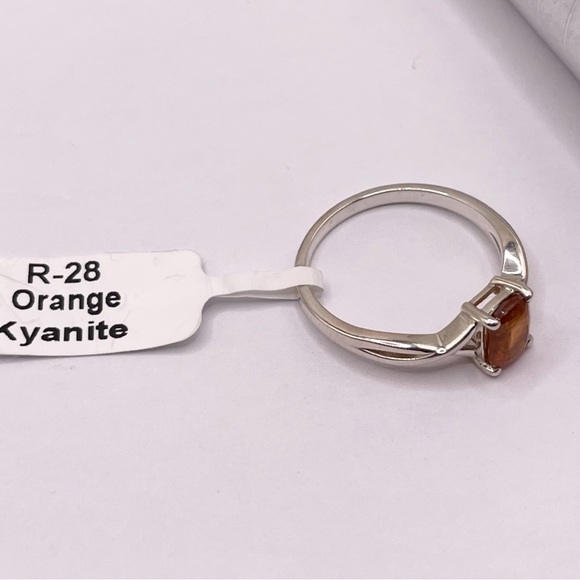 Size 7 Rare Orange Kyanite 925 Sterling Silver Ring